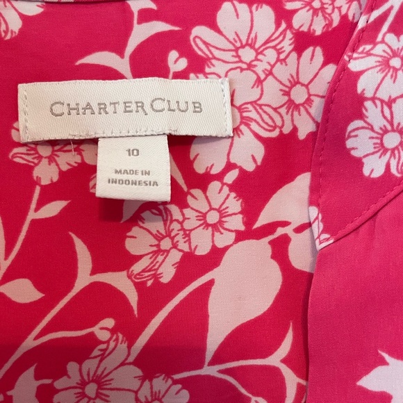 🌸 Charter Club white and pink dress. EUC. Size 10. 🌸 - Picture 5 of 7